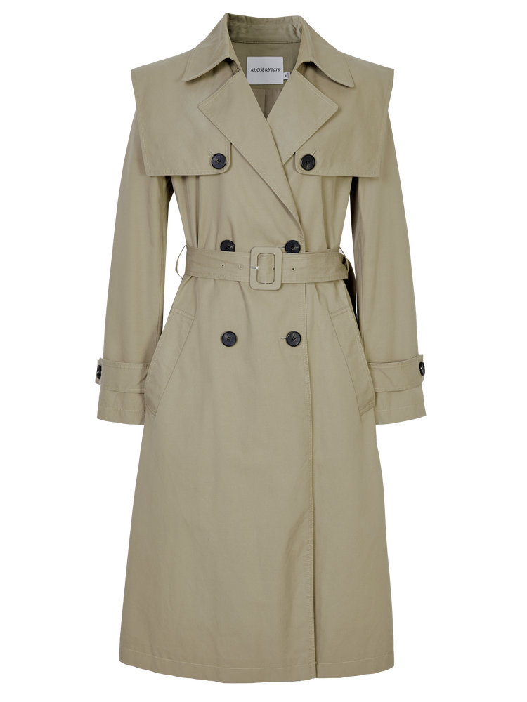 Ariose & Years Spring New Elegant British Style Coat Waist Slimming Long Trench Coat for Women 20822186