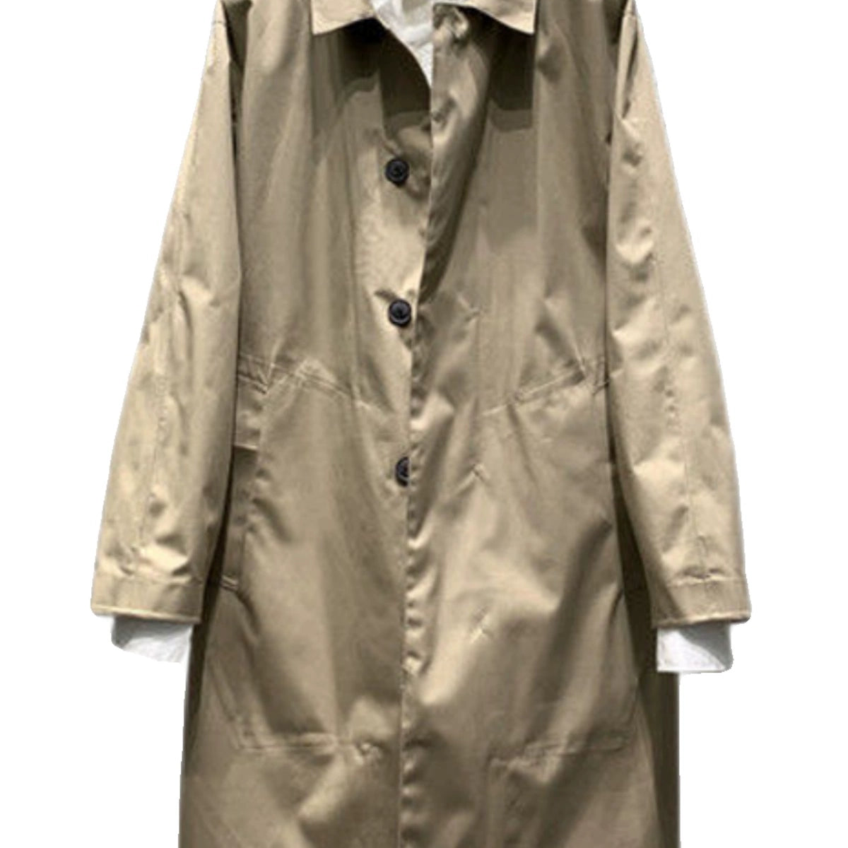 It Japanese Style Mid Length Long Length Seamless Shirt Collar Trench Coat Outwear