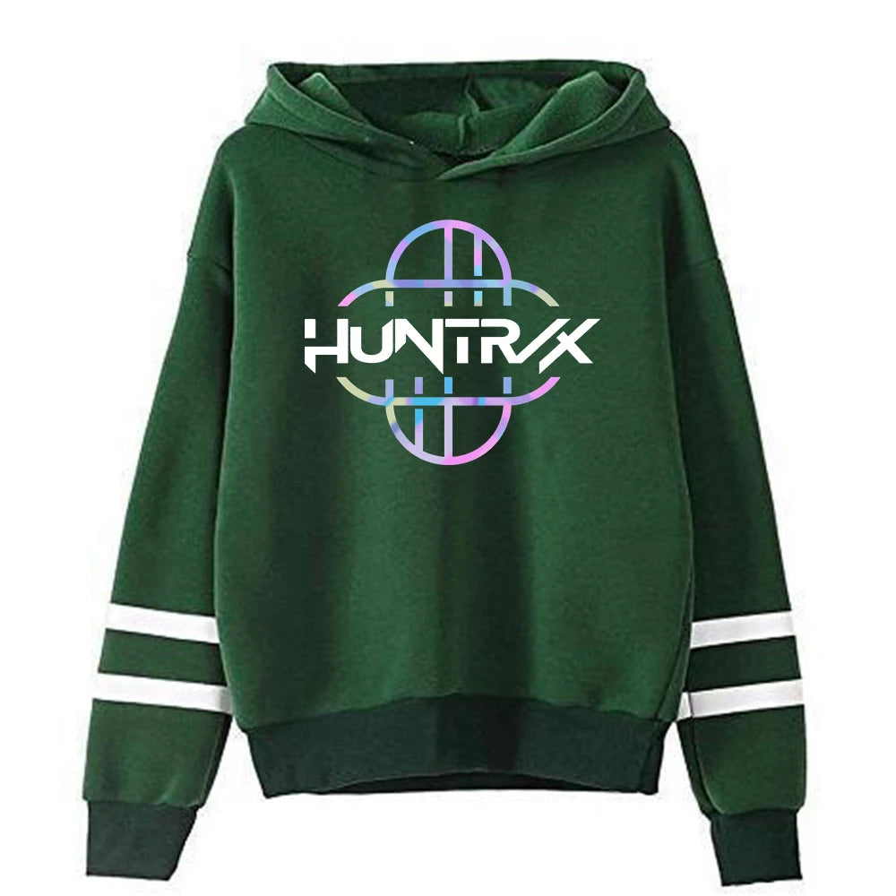 Cartoon KPop Demon Hunters Huntrix Hoodie Pocketless Sleeve Streetwear Women Men Hooded Sweatshirts