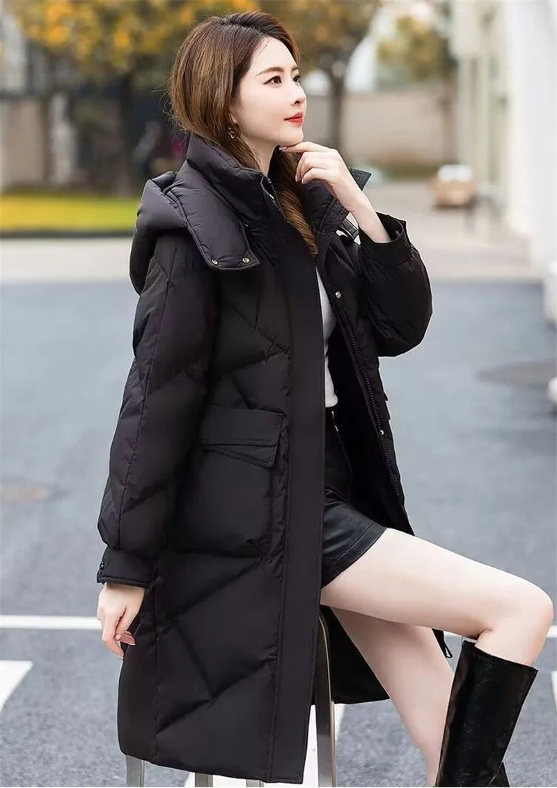 Winter Jacket Women's Parkas Puffer Coat 2023 New Long Down Snow Jackets Female Hooded Waterproof Cotton Padded Parka Outerwear