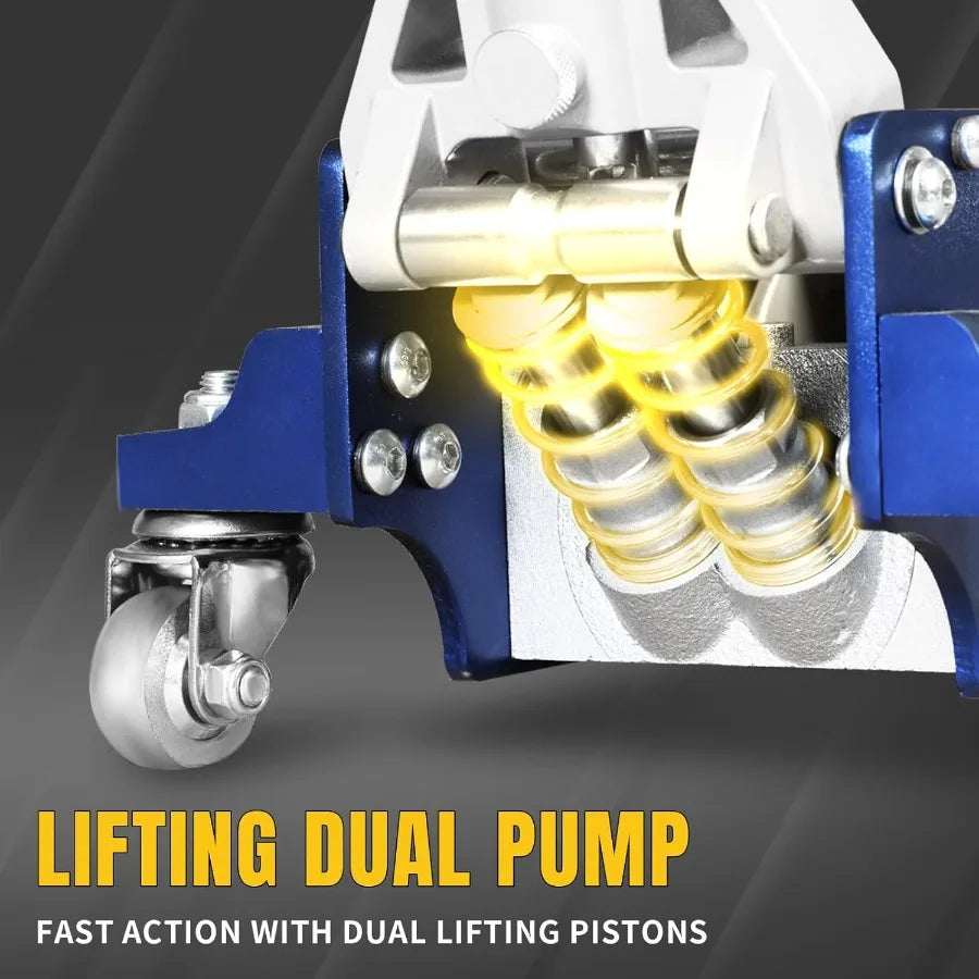 1.5 Ton Hydraulic Floor Jack with Low Profile Design for Automotive Repair and Maintenance Lightweight Aluminum and Steel Const