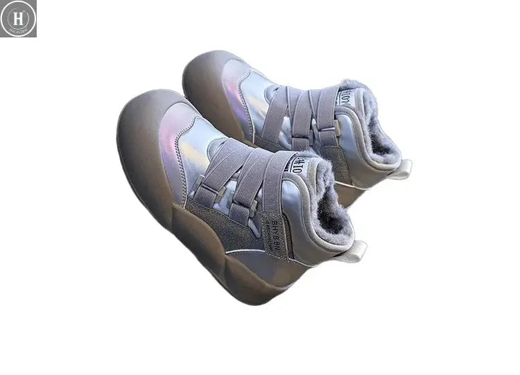 Girl's cotton shoes boy's winter cotton shoes with thickening and fleece lining baby shoes  children's ankle boots HALALZEN