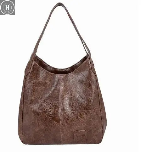 Cross-Border Women's Bag 2022 European and American Retro Soft Leather Shoulder Bag Women's Versatile Shoulder Bag Simple Hand-Held Tote Bag HALALZEN