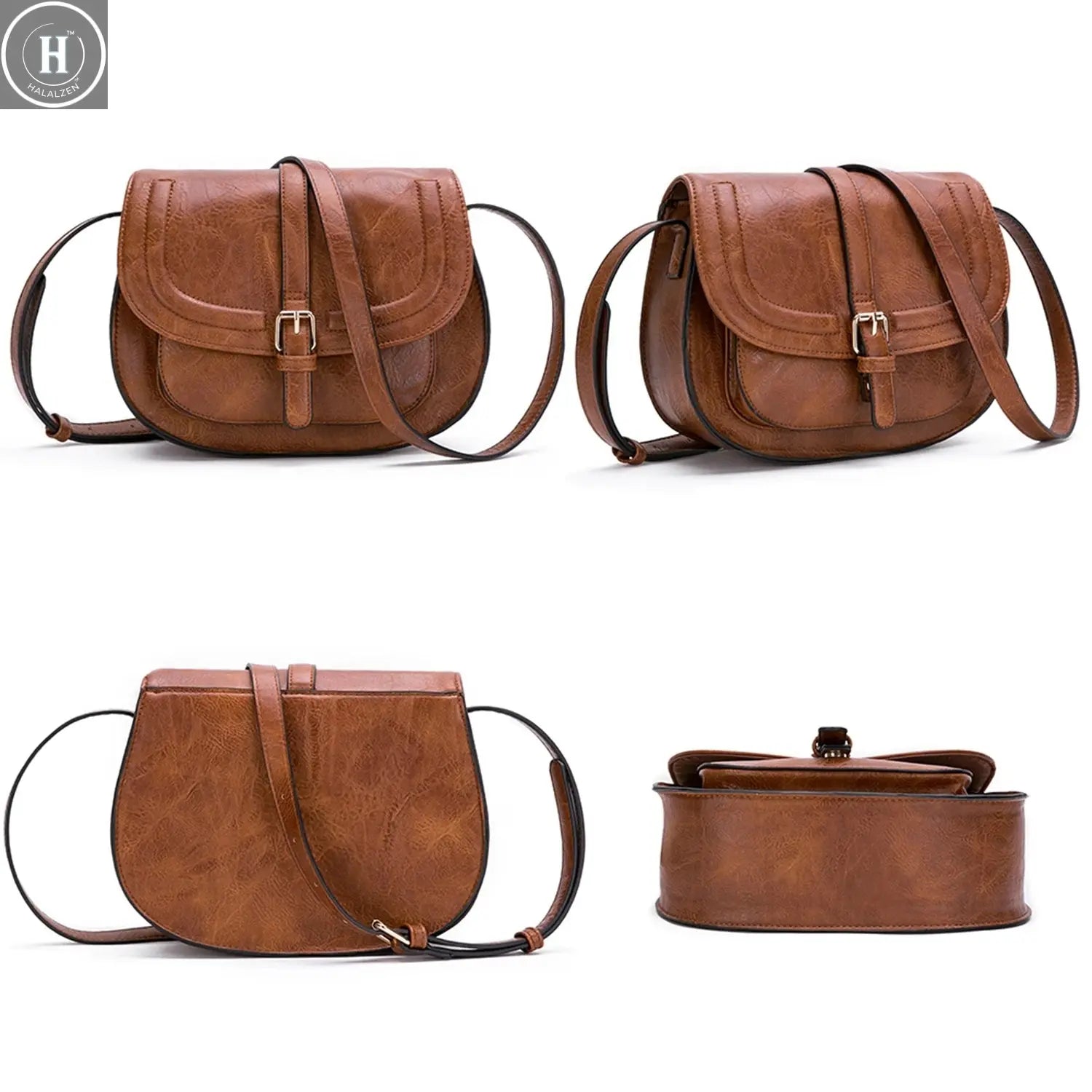 Crossbody Bags for Women Saddle Shoulder Purse and Boho Handbags with Strap Faux Leather CT20154E HALALZEN