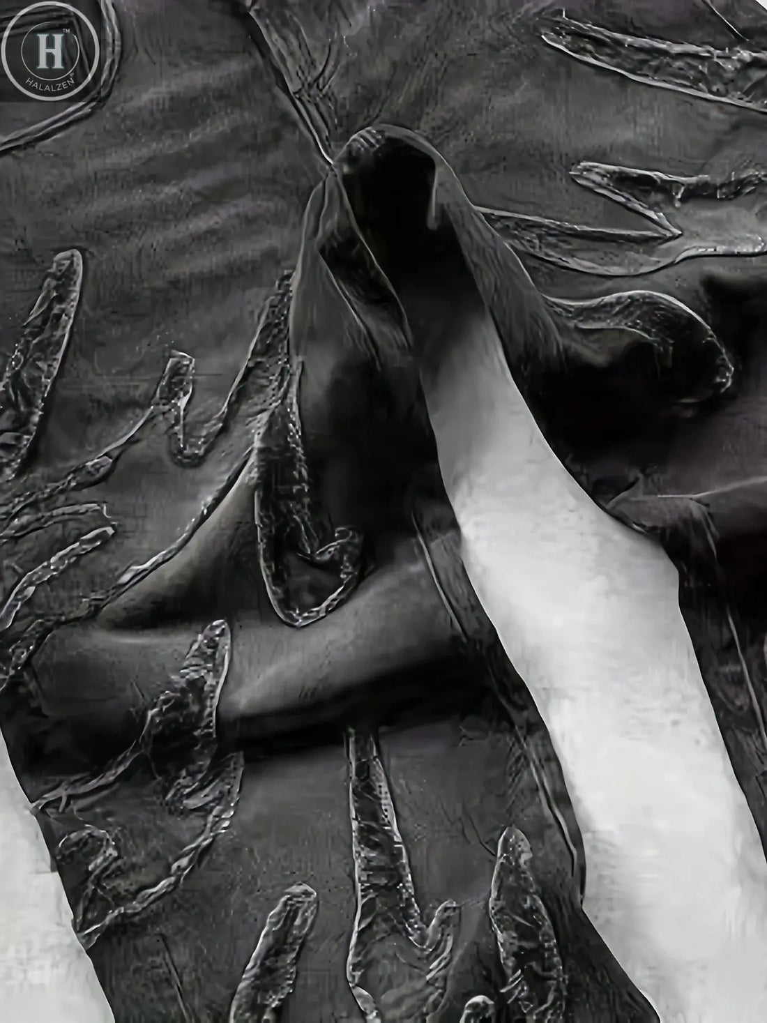 European and American Embroidered Street Graffiti Wide-Leg Jeans for Men, Loose Flame Vintage-Style Casual Trousers Halalzen UK