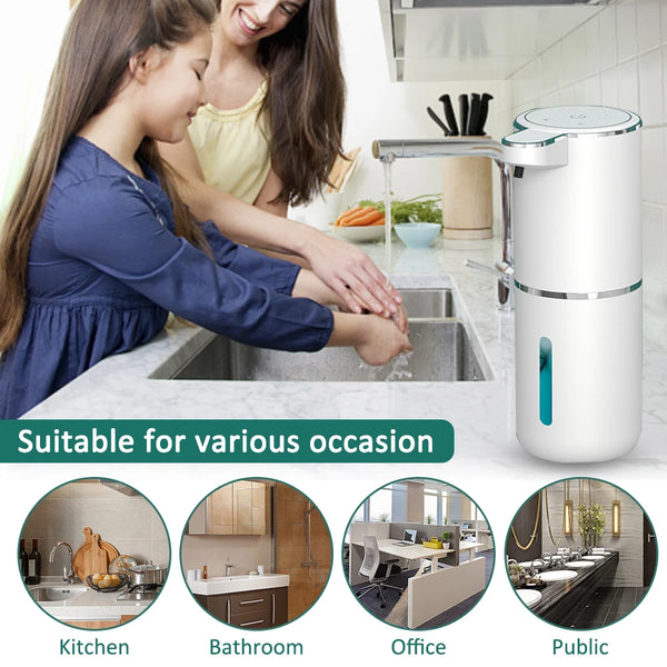 Automatic Foam Soap Dispenser Bathroom Smart Washing Hand Machine With USB Charging White High Quality ABS Material Halalzen