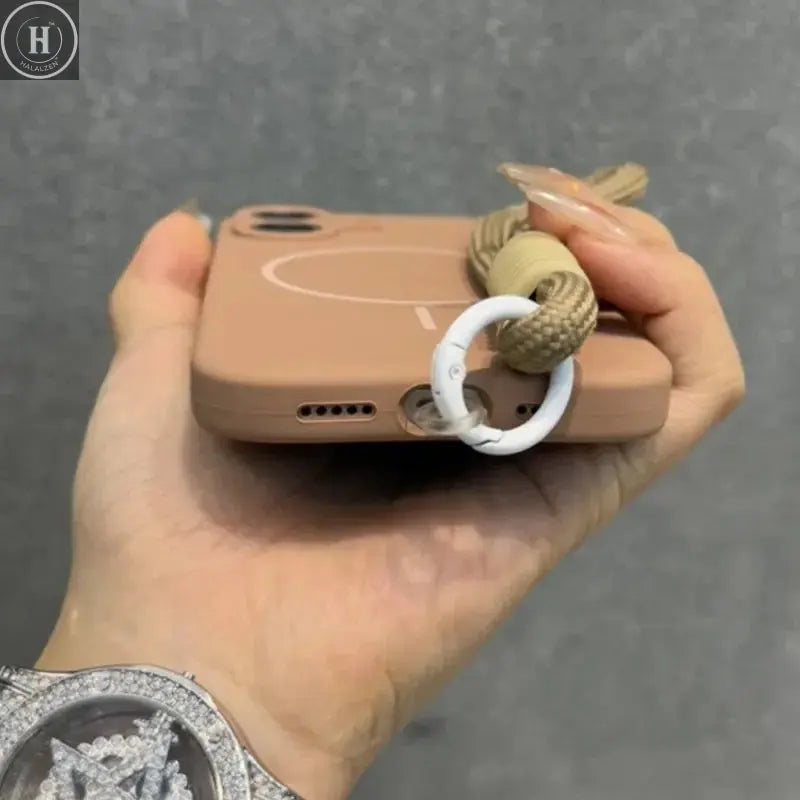 Luxury Candy Liquid Silicone Magsafe Case for iPhone 17 16 15 14 13 12 Pro Max Soft Shockproof Magnetic Lanyard Strap Cover Halalzen UK