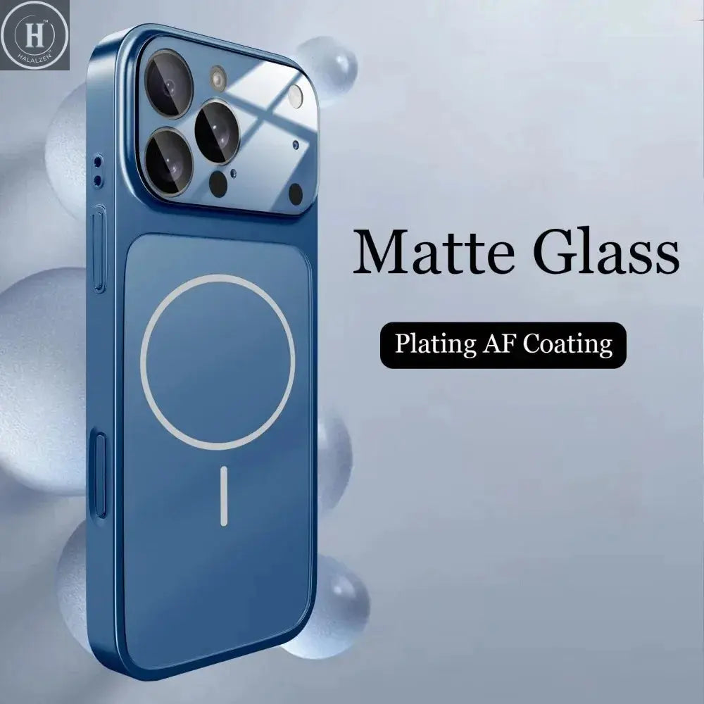 Glass Nano Matte Case For iPhone 17 Pro Max 17Air 17Pro 16 15 14 13 Pro Max Cover Magnetic Wireless Charge Armor Funda Halalzen UK