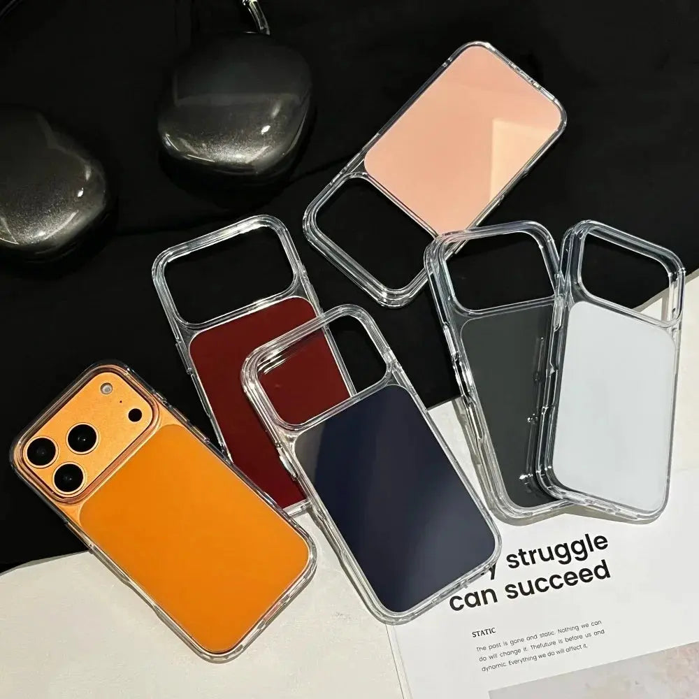 Fashion Color Block Transparent Edge Phone Case For iPhone 15 16 17 Pro Max 17Air TPU Shockproof Armor Shell for 17pro 16proMax Halalzen UK