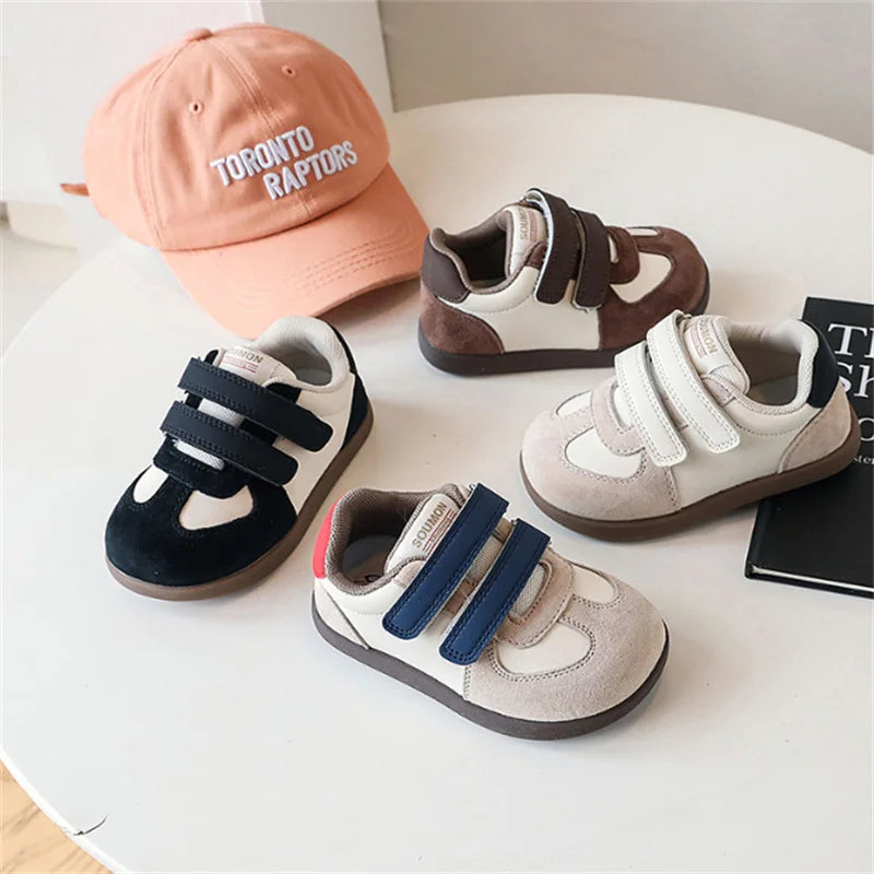 2025 New Autumn Children Shoes Leather Breathable Kids Casual Shoes Non-slip Fashion Toddler Girls Boys Sneakers EU 22-30