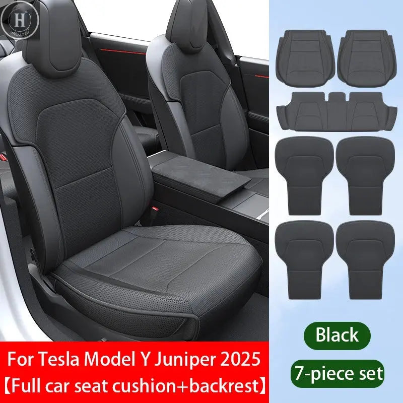 Car Seat Cover Cushion For Tesla Model Y Juniper 2025 Full Car Seat Cushion+Backrest Seat Cushion Car Interior Accessories HALALZEN