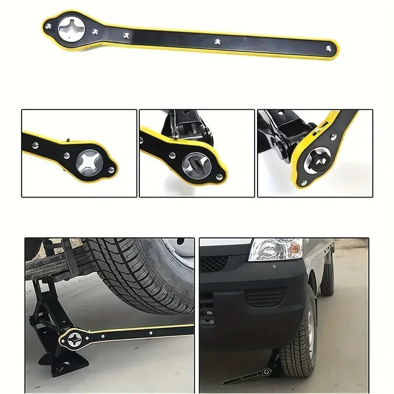 Car Labor-saving Jack Ratchet Wrench Scissor Jack Garage Tire Wheel Lug Wrench Handle Labor-saving Wrench Car Repair Tool