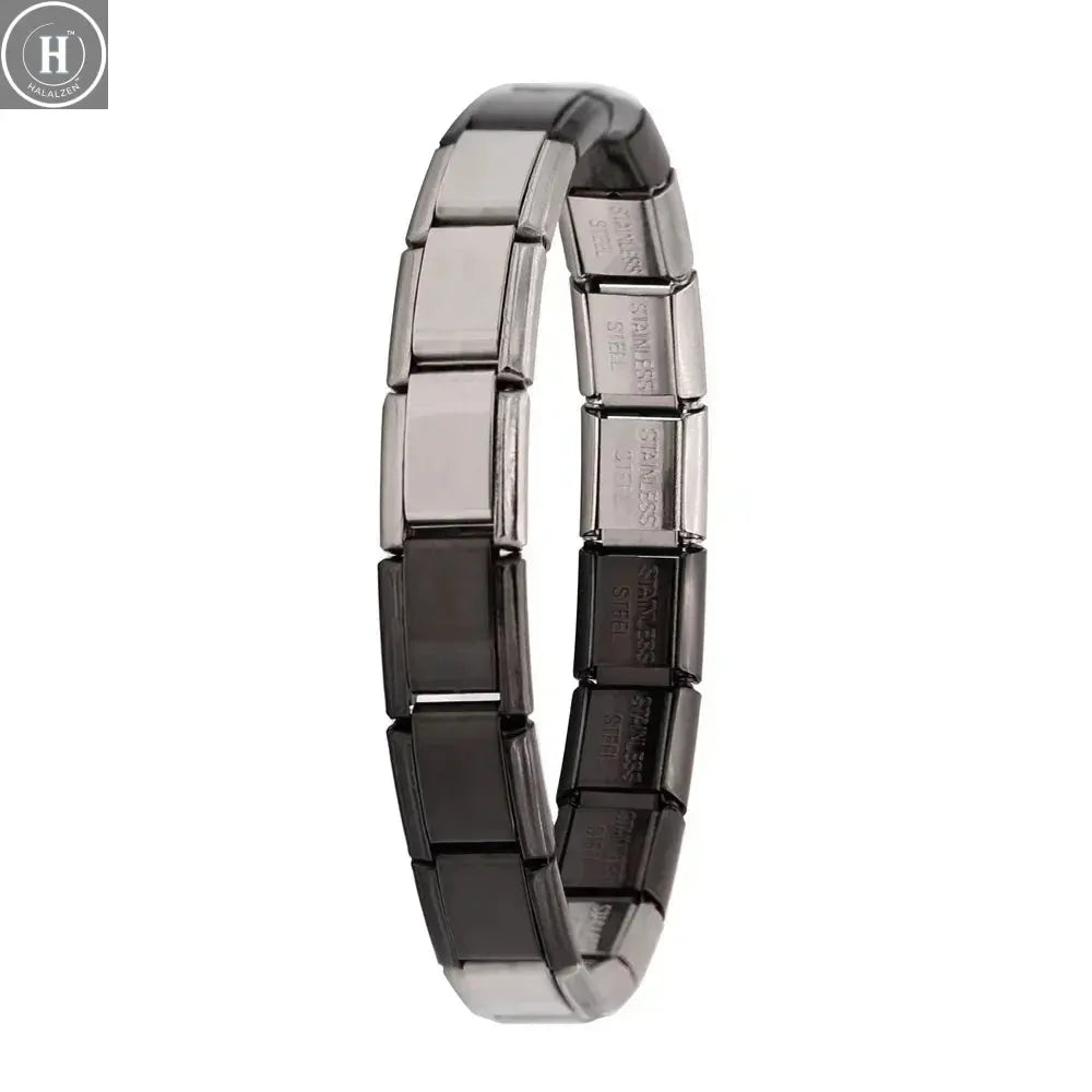 Hapiship New Women's Jewelry 9mm Width Italian Elastic Charm Bracelet Fashion Stainless Steel Bangle ST- HALALZEN