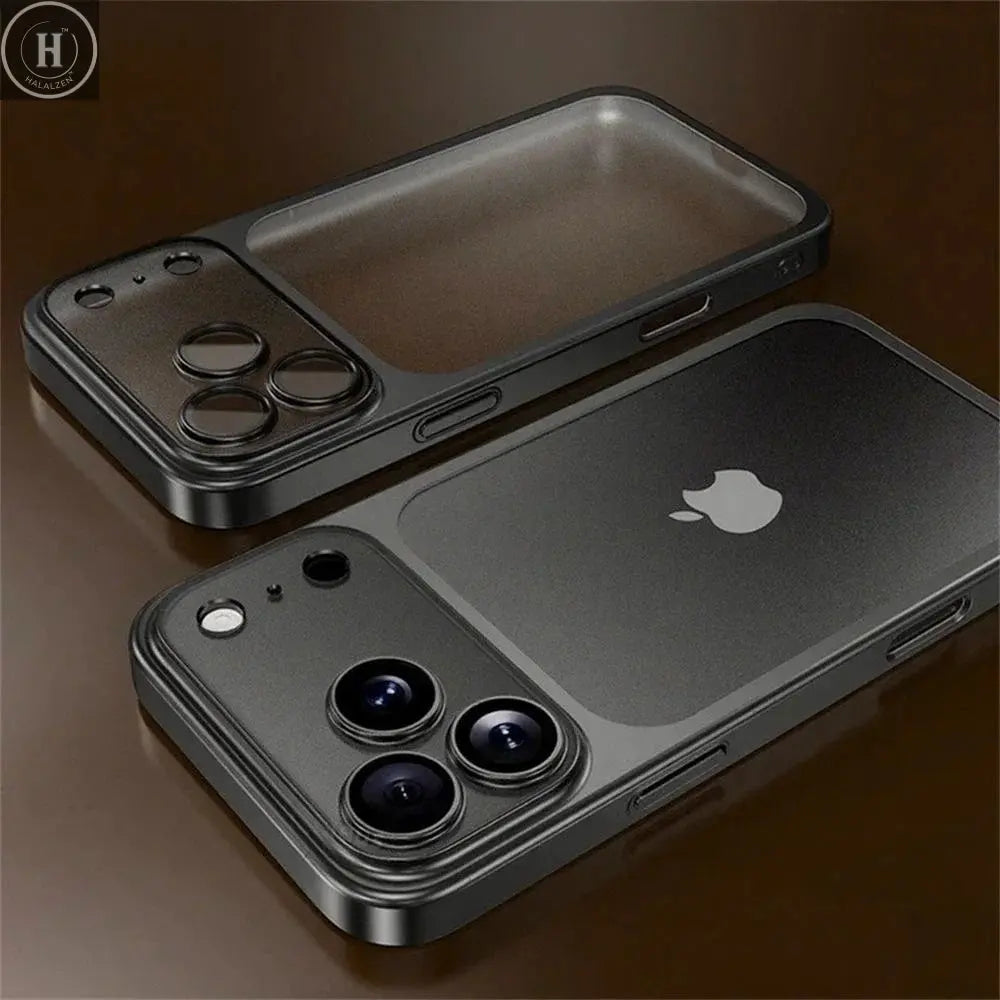 Luxury Plating Color PC Transparent Phone Case For IPhone 17Pro Max 17Air Lens Protection Matte Transparent BackPlate Hard Cover Halalzen UK
