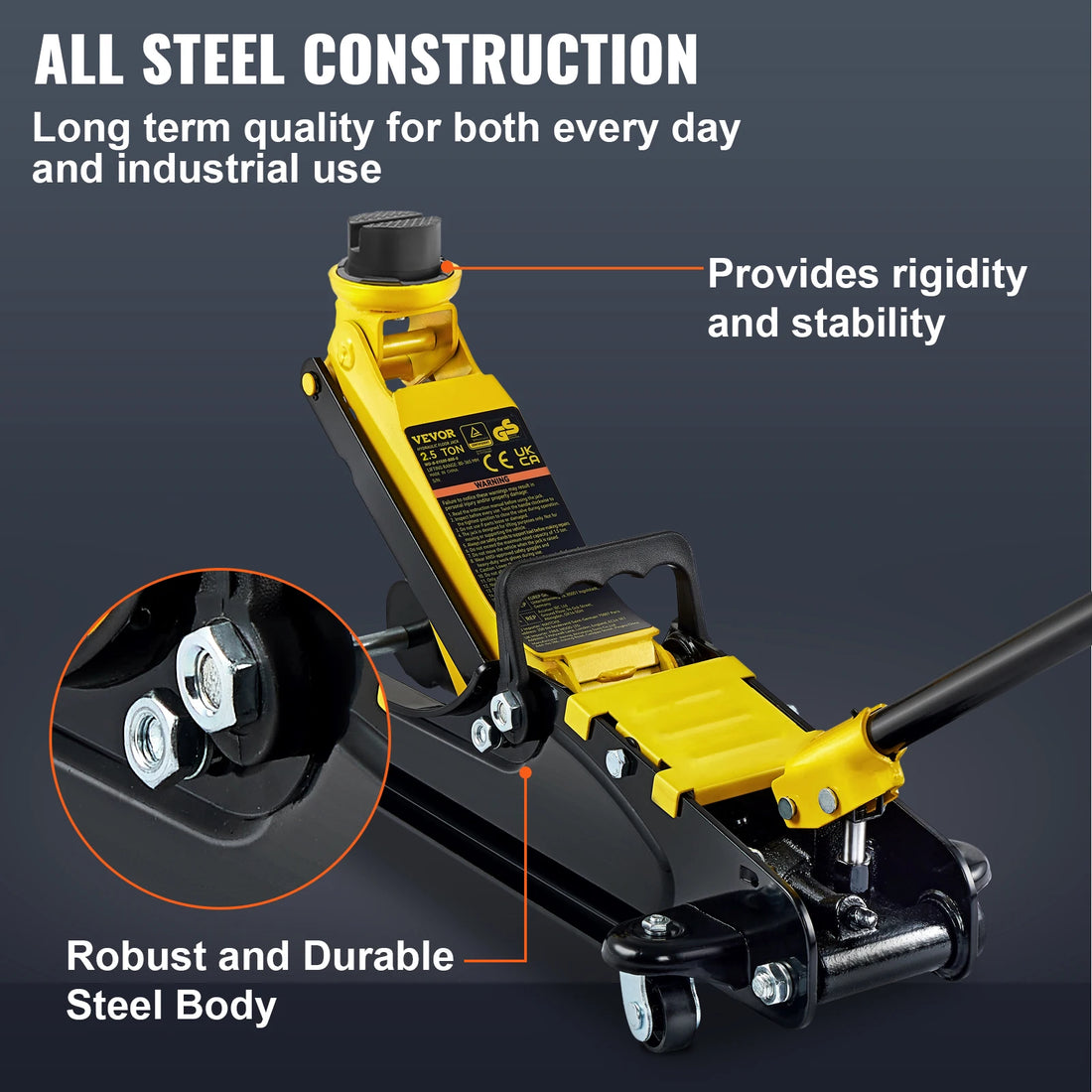 SucceBuy 2.5T Floor Hydraulic Jack Pneumatic Low Profile Floor Jack Heavy-Duty Steel Floor Jacks with Single Piston Lift Pump