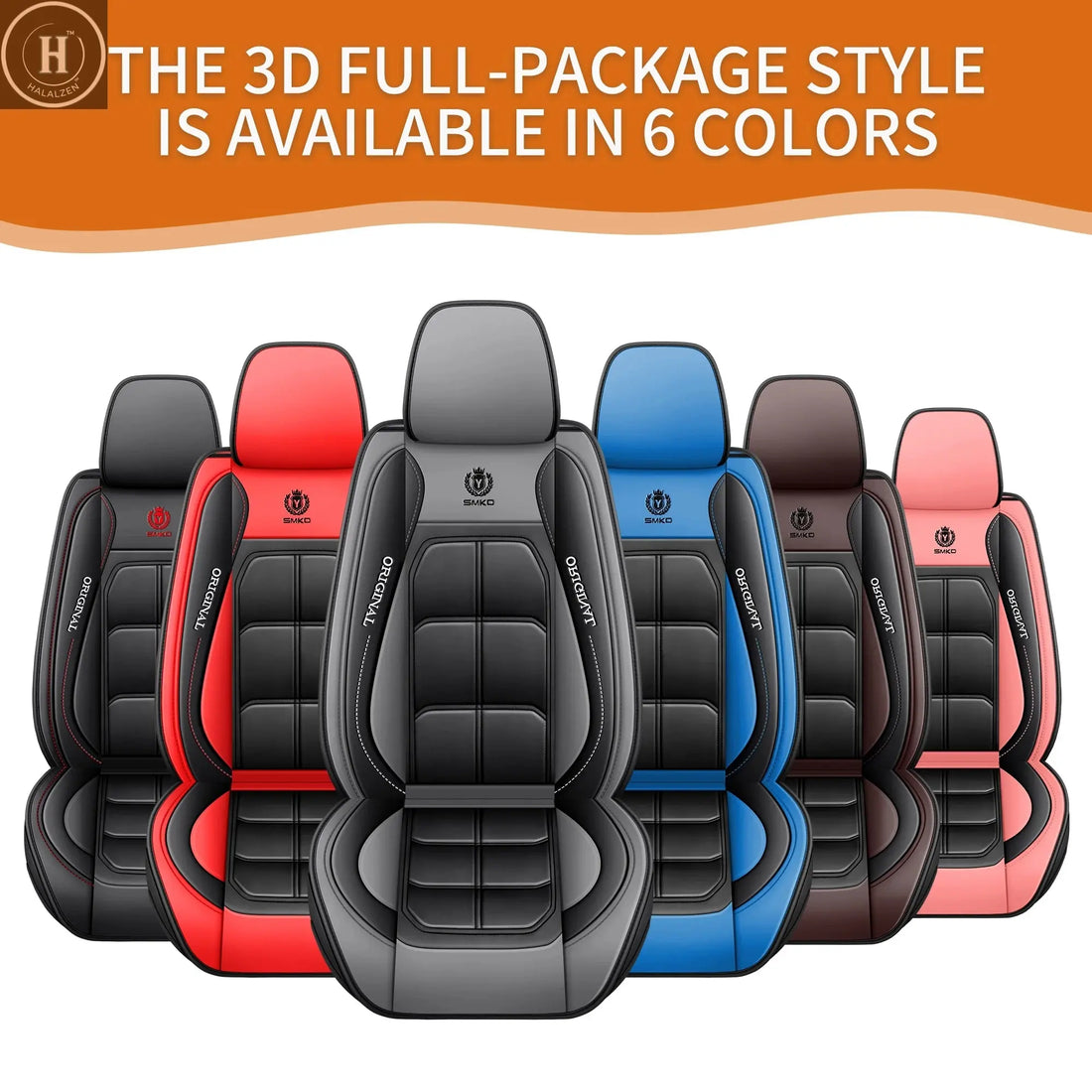 1pc Premium PU Leather Universal Fit Car Seat Cover All-Season Protector Mat with Soft Cushion Full Package Seat Cover HALALZEN