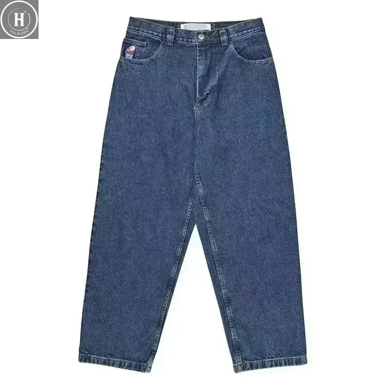 Streetwear Polar Big Boy orts Y2K Hip Hop Cartoon Print Five-Quarter Length Men's Jeans Pants for Autumn Season HALALZEN