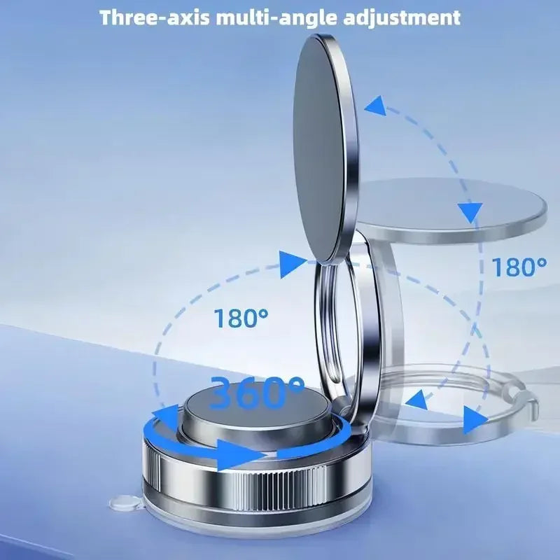 2025 New Premium Magnetic Car Mount! 360° Rotatable + Foldable Compact Design, Vacuum Suction Cup, Magsafe-Compatible