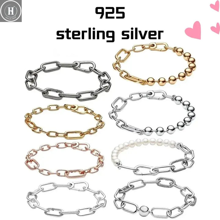 Fit Moment Charm Diy Bracelet Snake Bone Chain Women's Fashion Jewelry Classic Hot Selling Castle Bracelet Exquisite Gift HALALZEN