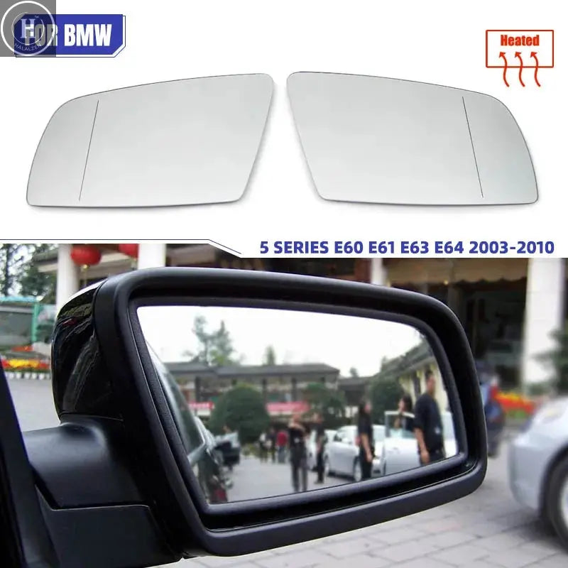 Heated Electric Wide-Angle Rearview Mirror Glass for BMW 5 Series E60 E61 2003-2008 Car Accessories HALALZEN
