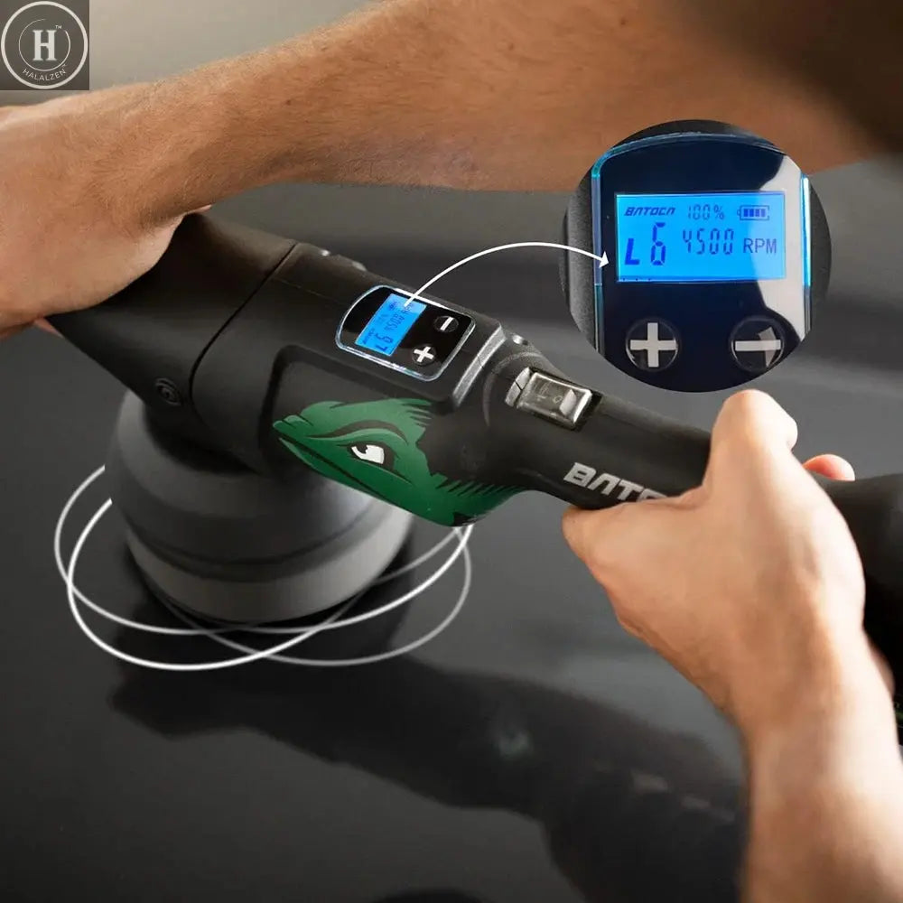 BATOCA S2 21V Cordless Car Polisher 5 Inch 8mm Dual Action Random Orbital Polishing Machine with Battery Kit HALALZEN