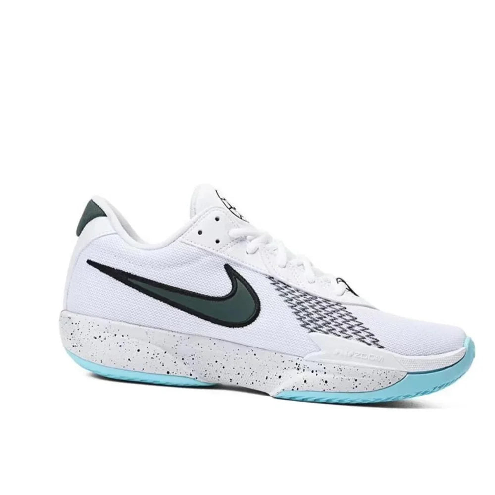 Nike Air Zoom G.T. Cut Academy Men's Low Top Basketball Shoes Comfortable Shock Absorbing Athletic Shoes Gray and White Colorway