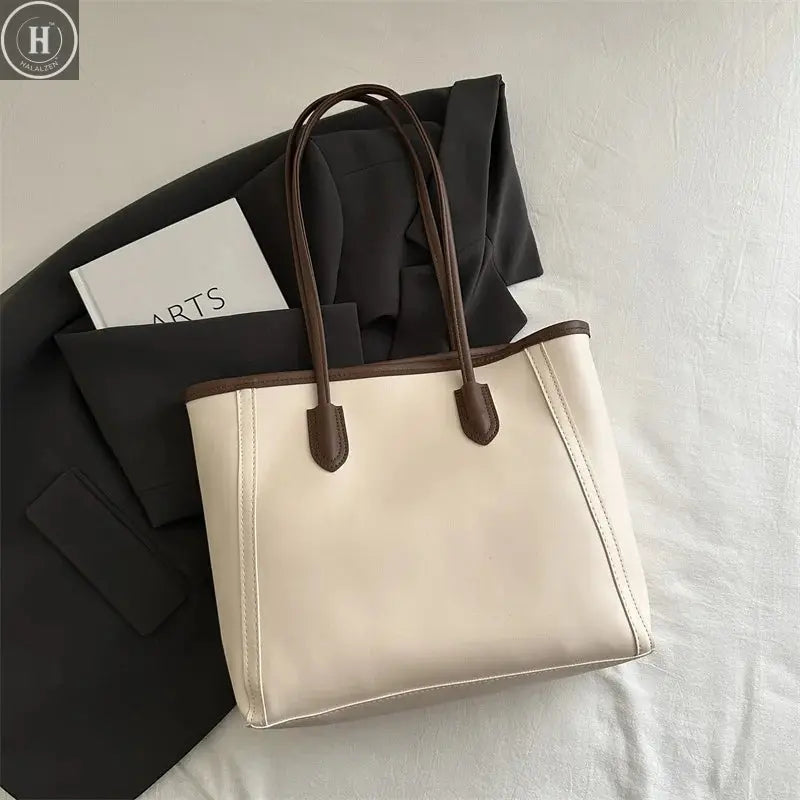 Korean Soft Tote Bag Faionable Commuter Women's Handbag 2025 New Trendy Versatile Oulder Bag High Quali PU Leather HALALZEN