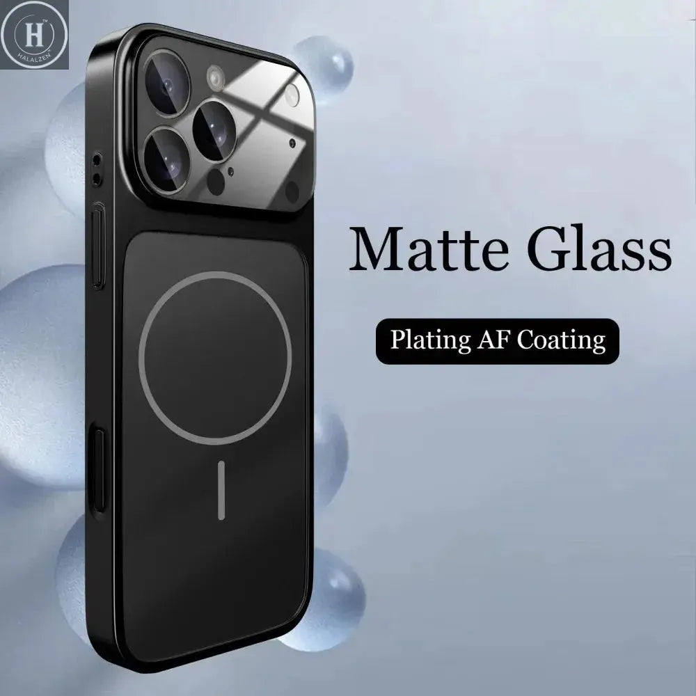 Glass Nano Matte Case For iPhone 17 Pro Max 17Air 17Pro 16 15 14 13 Pro Max Cover Magnetic Wireless Charge Armor Funda Halalzen UK