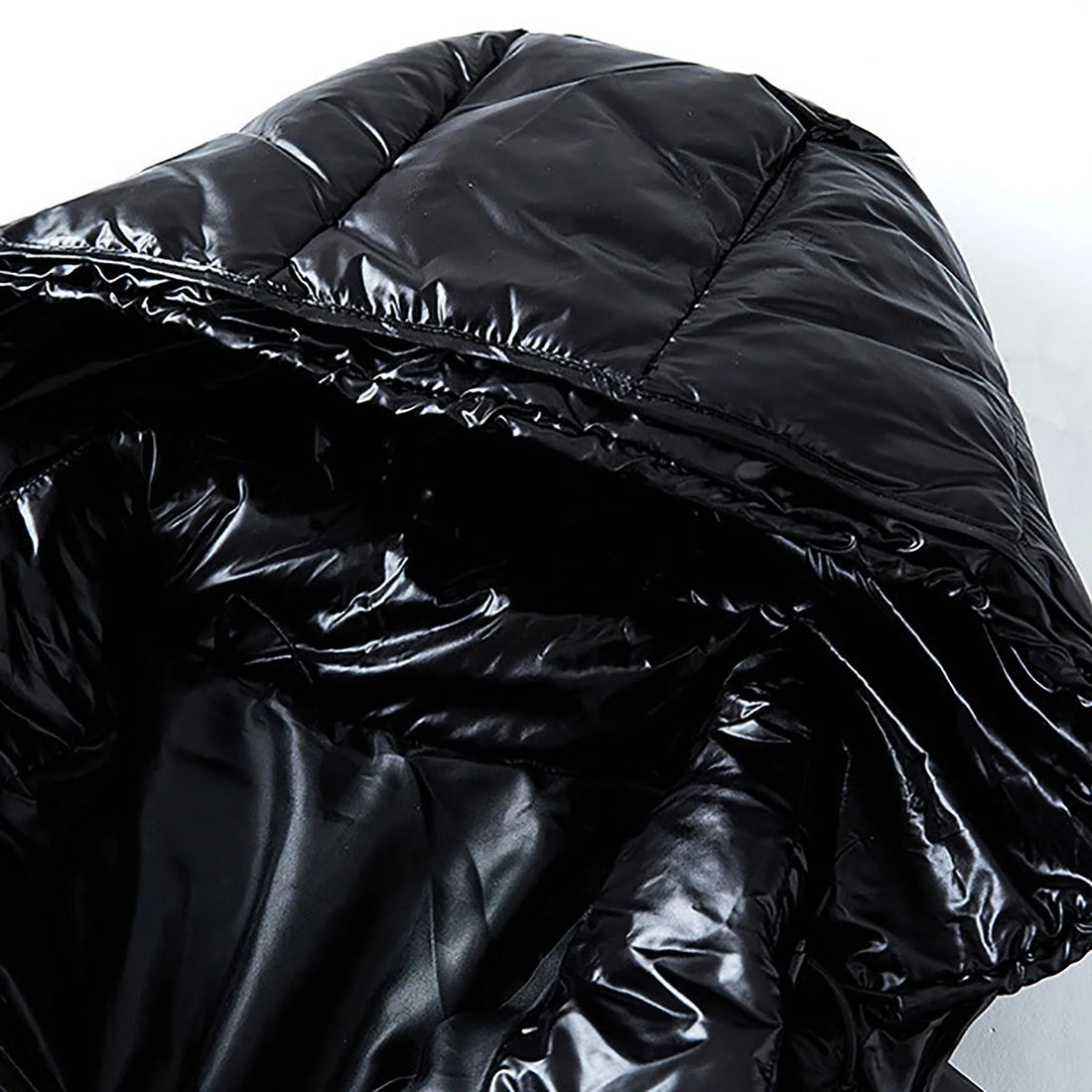 Men's Down Jacket Casual Black Glossy Couple Unisex Hooded Puffer Outwears Mens Lightweight Warm Thickened Bread Padded Coat