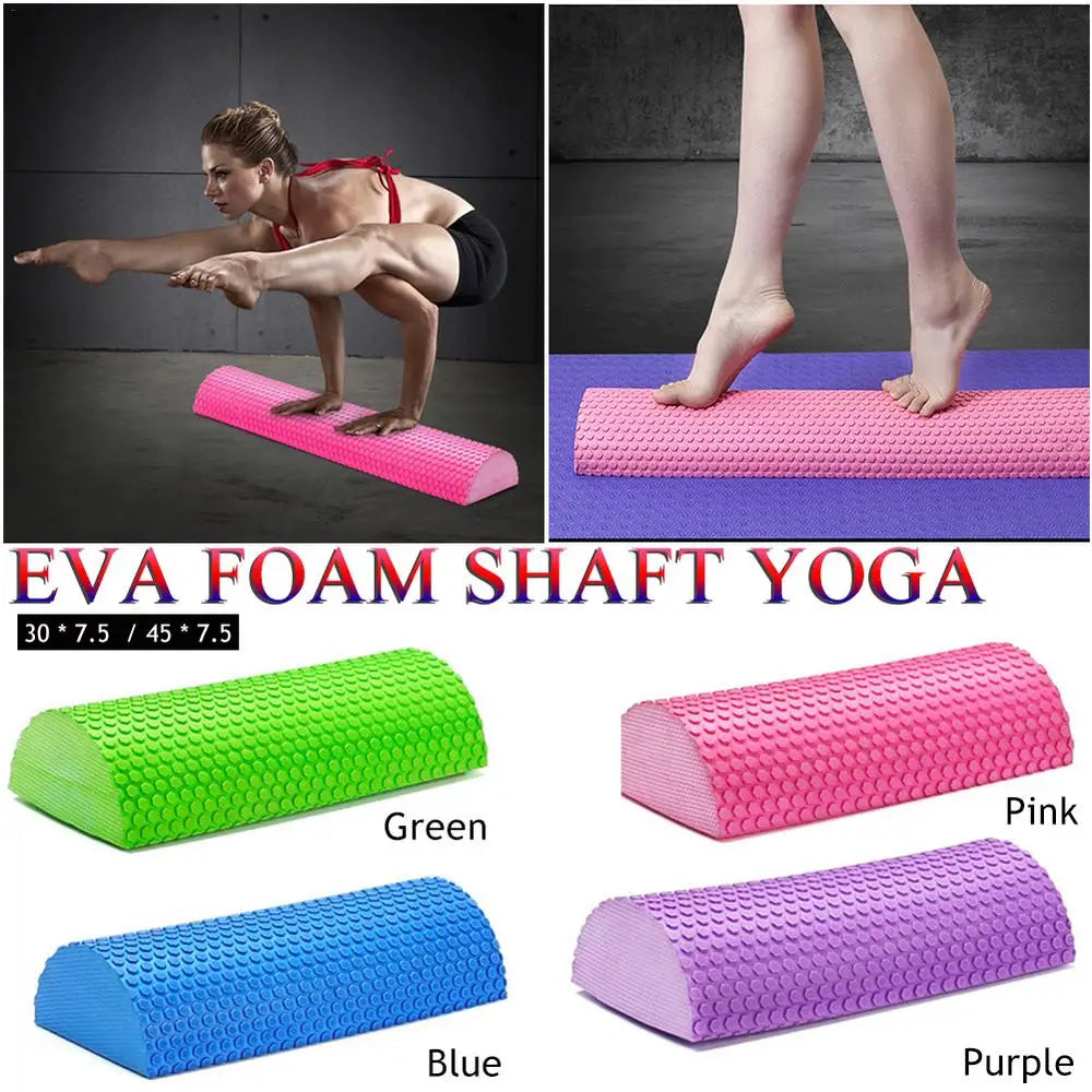 Half Round 30-45cm EVA Massage Foam Roller Yoga Pilates Fitness Equipment Balance Pad Yoga Blocks With Massage Floating Point