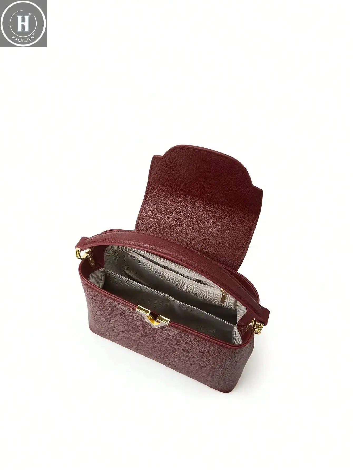 A fashionable crossbody bag with detachable shoulder straps and pebble-patterned leather for ladies HALALZEN