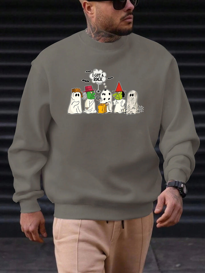 2025 New Men's Cotton Sweatshirt I GOT A ROCK Pattern Printing Round Neck Fashion Casual High Quality Daily Top Clothing