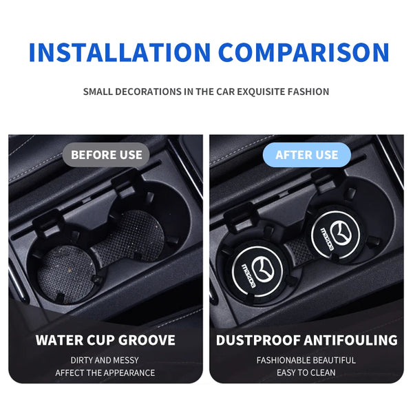 Car Waterproof Pads Water Cup Slot Anti-Skid Pads Auto Parts For Mazda 3 6 Atenza Axela Demio CX3 CX5 MP MS RX8 Car Accessories