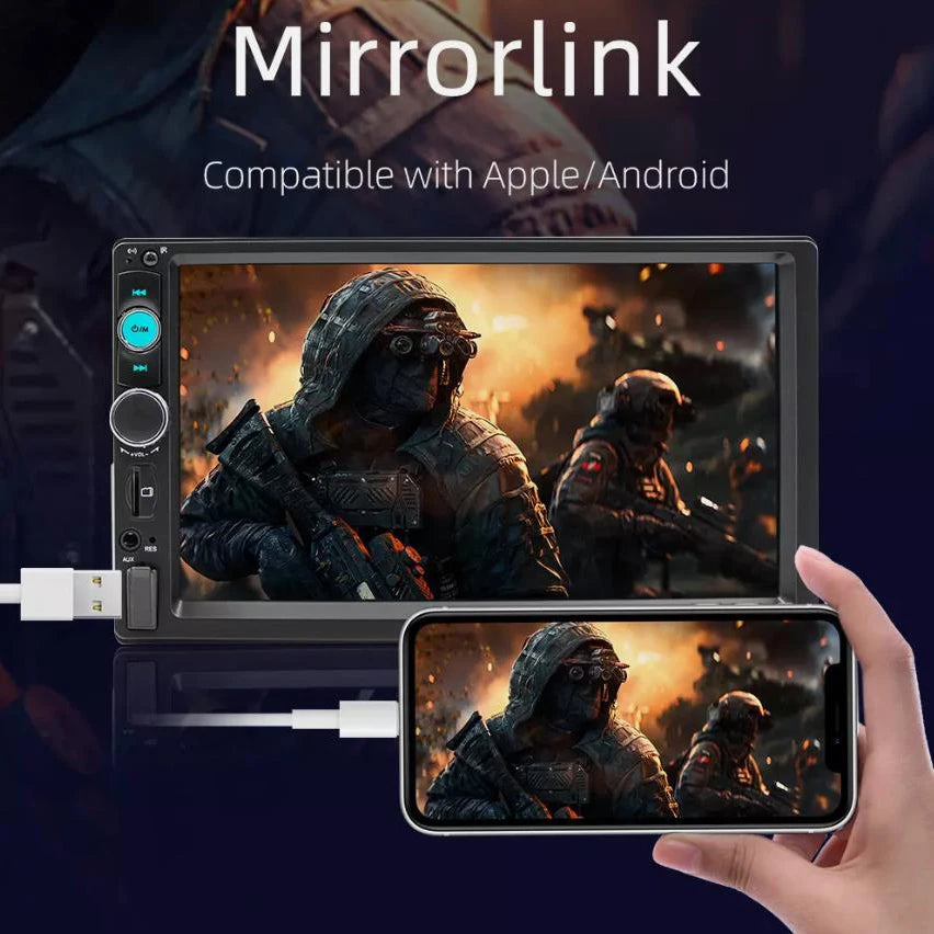 7inch Quality Single 1Din Touch Screen Car Stereo Radio With Handle Remote Control Camera For Apple/Android CarPlay Bluetooth