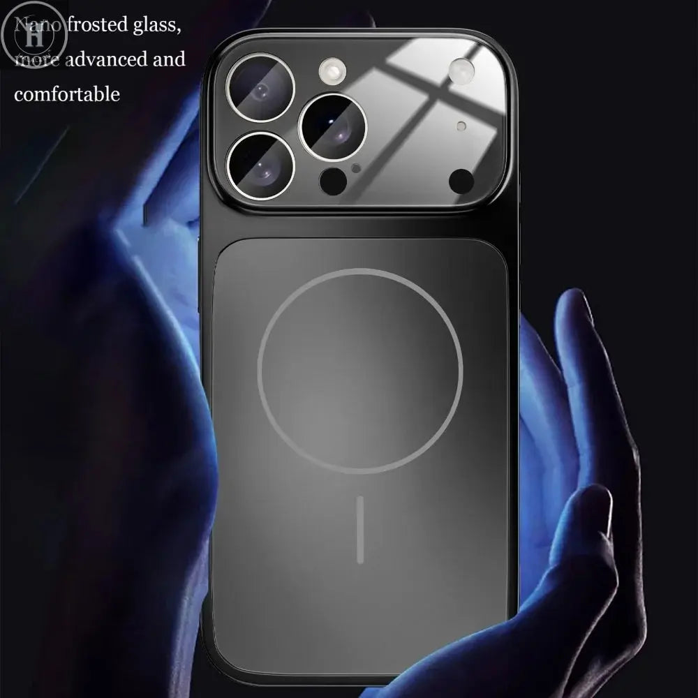 Glass Nano Matte Case For iPhone 17 Pro Max 17Air 17Pro 16 15 14 13 Pro Max Cover Magnetic Wireless Charge Armor Funda Halalzen UK