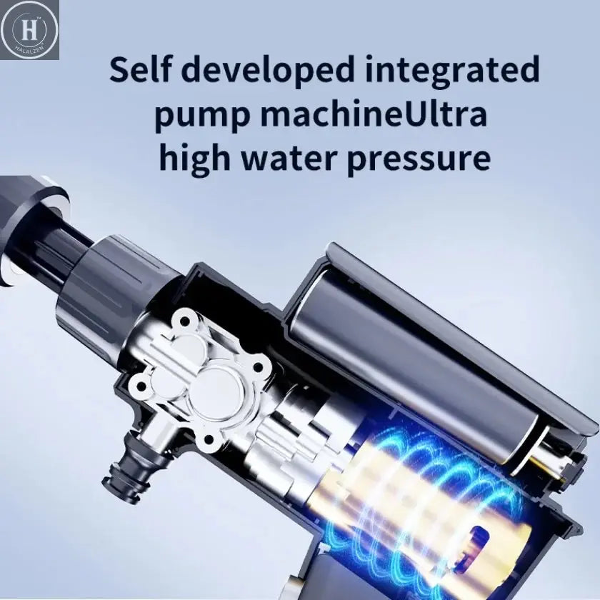 High-Power Lithium Battery Car Wash Gun Wireless High-Pressure Car Wash Water Gun Household Car Wash Gun Rechargeable Spray Gun HALALZEN