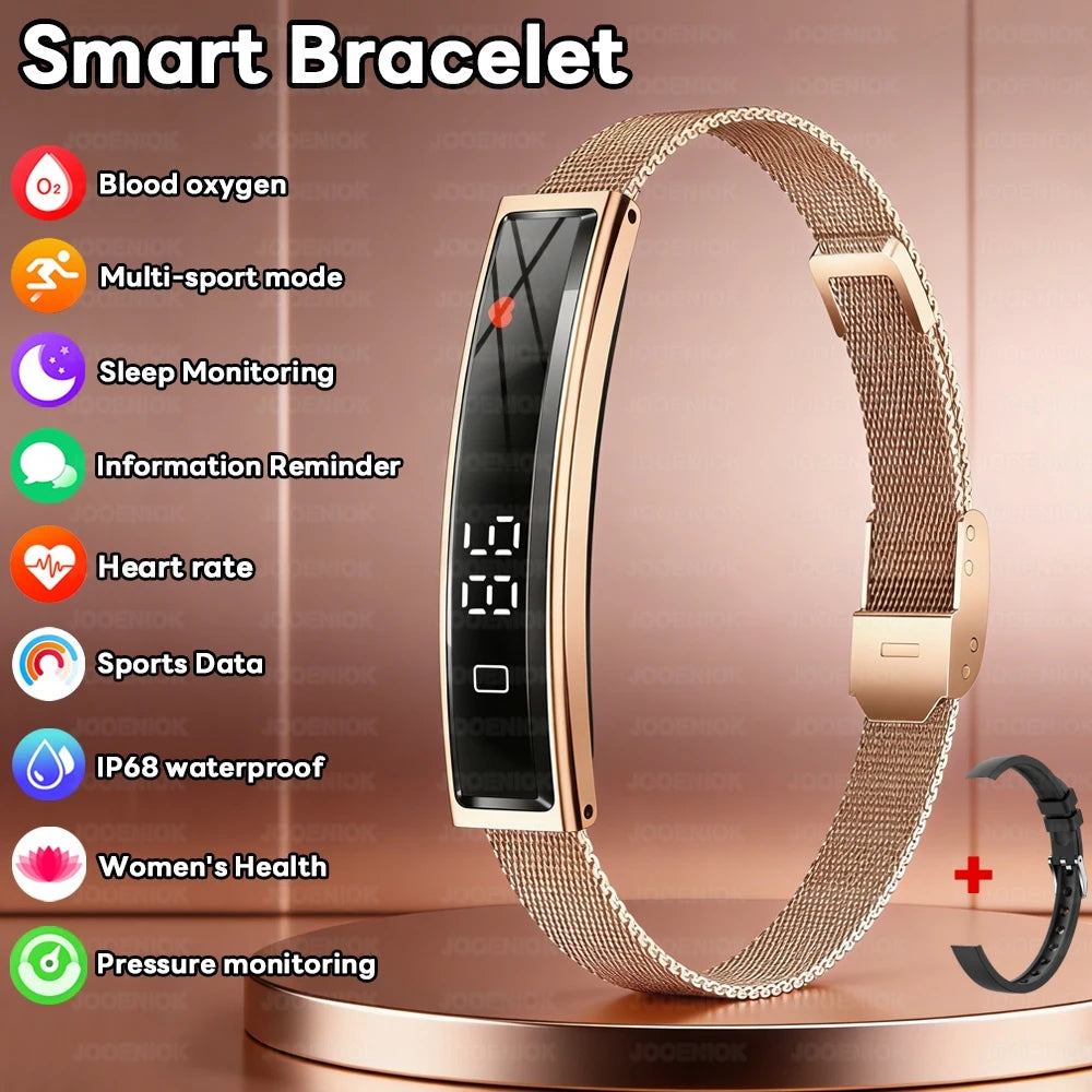 2026 New Fashion Women Smart Bracelet Sport Mode Fitness Tracker Heart Rate Health Monitoring IP68 Waterproof Smart Watch Men