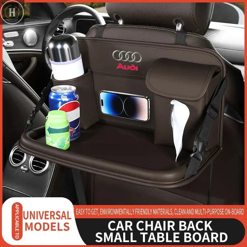 Car Seat Back Storage Bag Foldable Dining Table Tablet Tray Hanging Bag for Audi A1 A3 A4 A5 A6 A7 A8 Q3 Q5 Q7 Q8 RS4 RS5 S3 S4 HALALZEN