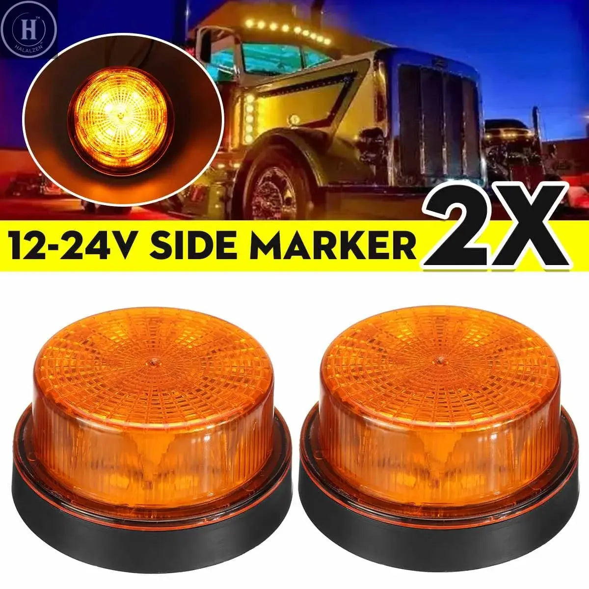 1/2/4X 12V 24V LED Flashing Light Strobe Emergency Alarm Lamp Round Rotary Roof Warning Signal Flash Lamp Beacon For RV Truck HALALZEN