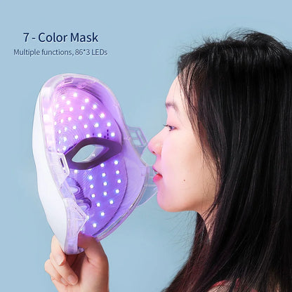 7-Color LED Facial &amp; Neck Light Therapy Mask