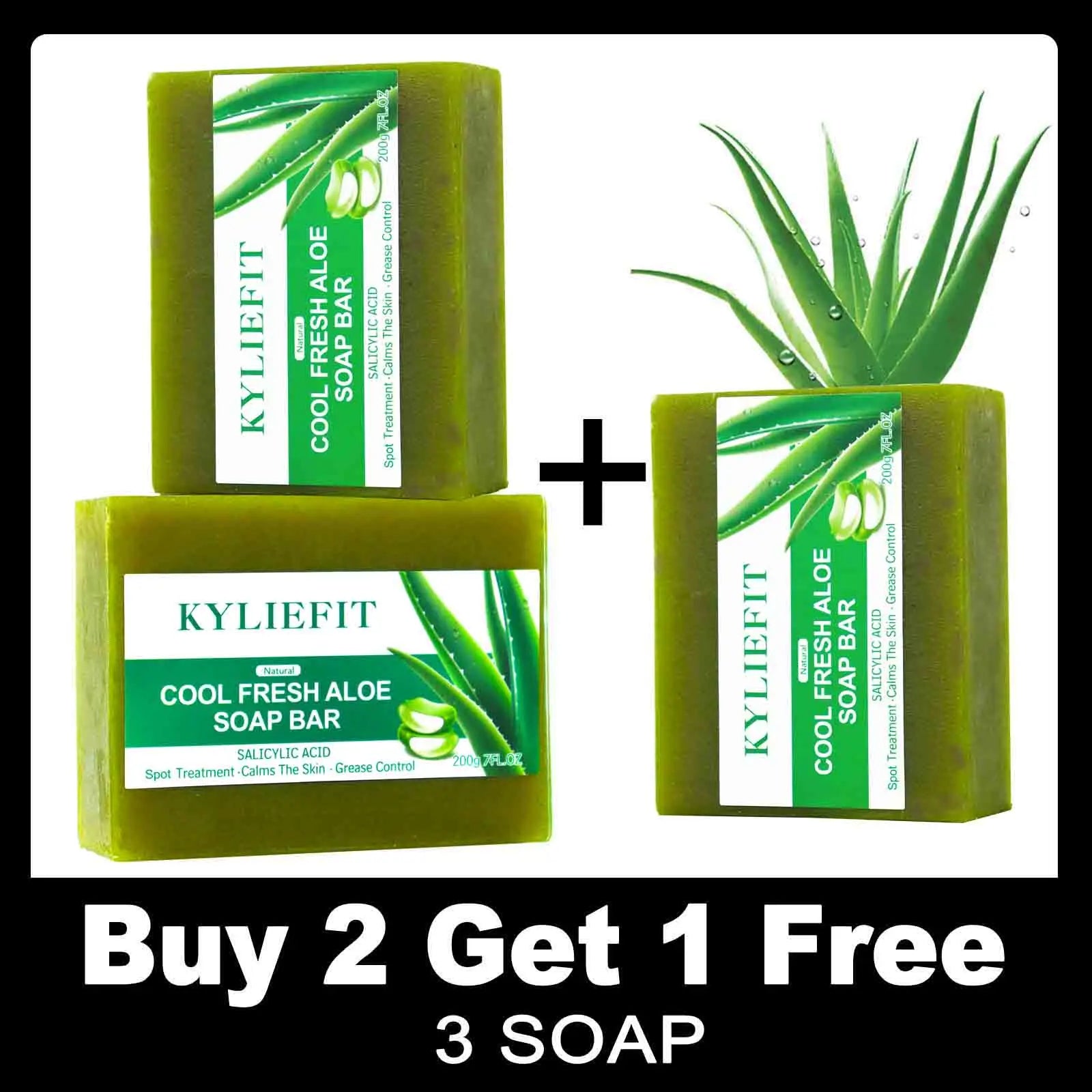 AILKE Aloe Vera Whitening Soap, Remove Acne, Pimples, Skin Radiant, Improve Skin Luster, Vegan Bath Wash for Women Men