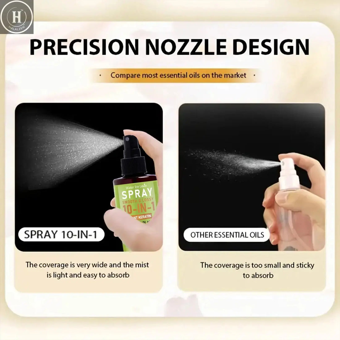 10-in-1 Hair Essence Spray with Plant Keratin & Biotin - Hydrating + Smoothing + Shine Control - Jojoba Oil Formula HALALZEN