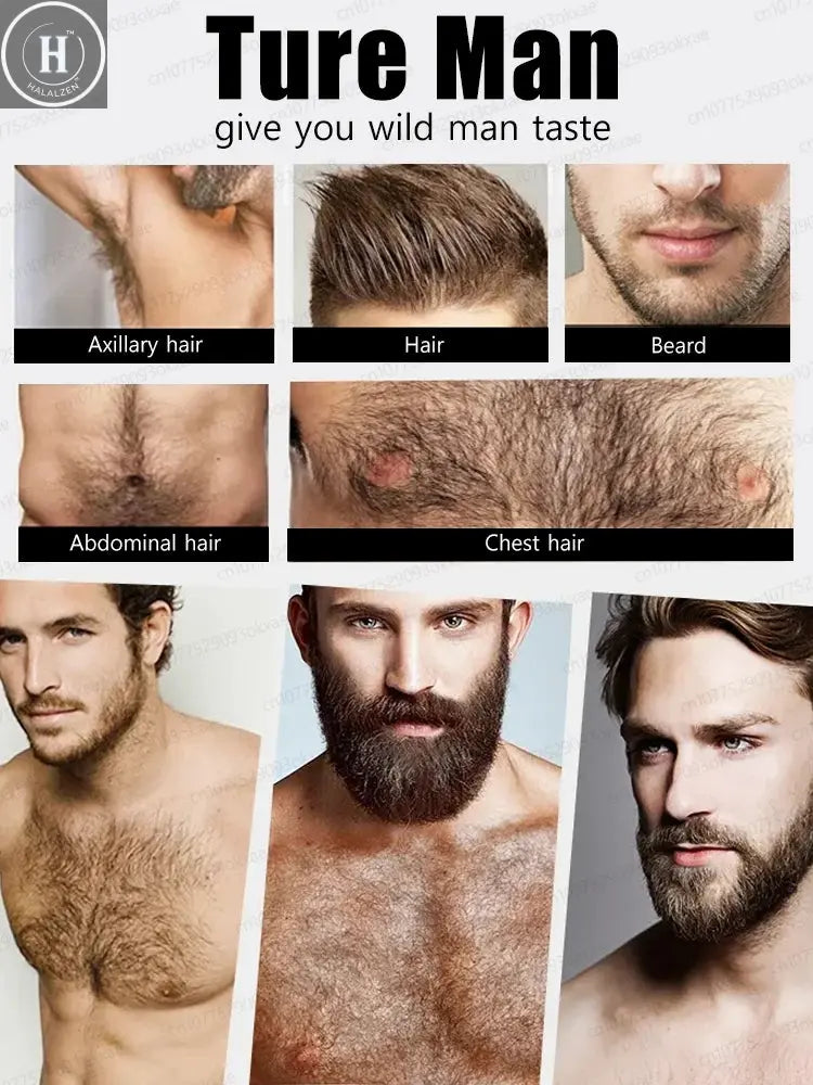 The most effective beard growth essence in 2025, grow a thick beard in 7 days. Chest hair, leg hair, beard and hair growth HALALZEN