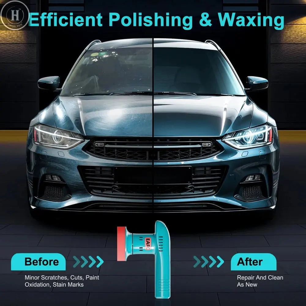 Handheld Wireless Car Paint Waxing and Polishing Machine Cordless Car Polisher 3Speed Automobile Polishing Sealing Glaze Machine HALALZEN