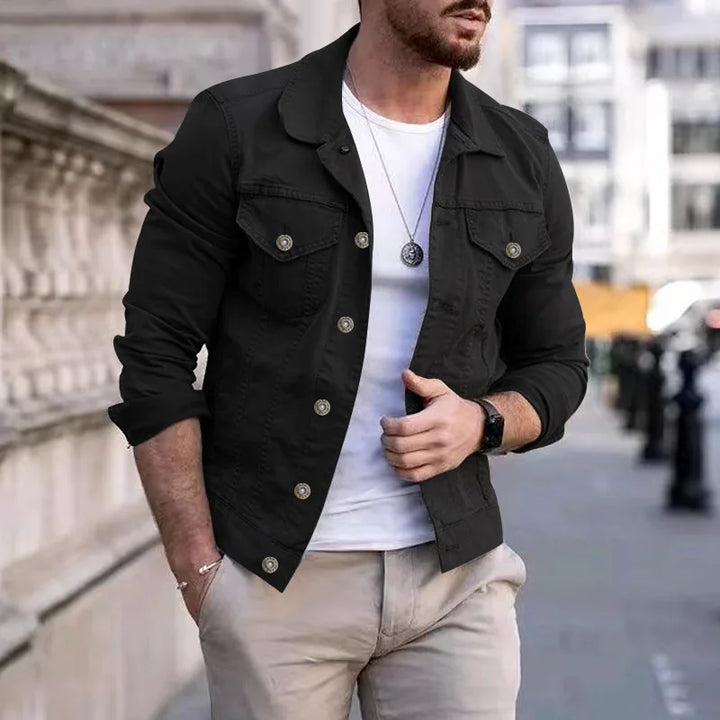 2025 New Men's Fashion Casual Jacket Washed Denim Top Autumn Loose Large Size Denim Jacket Men Jacket