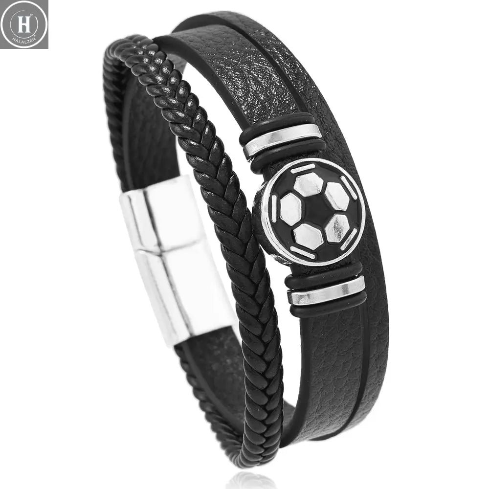 Hip-hop rock jewelry bracelets bangles fashion guitar PU leather bracelet for men HALALZEN