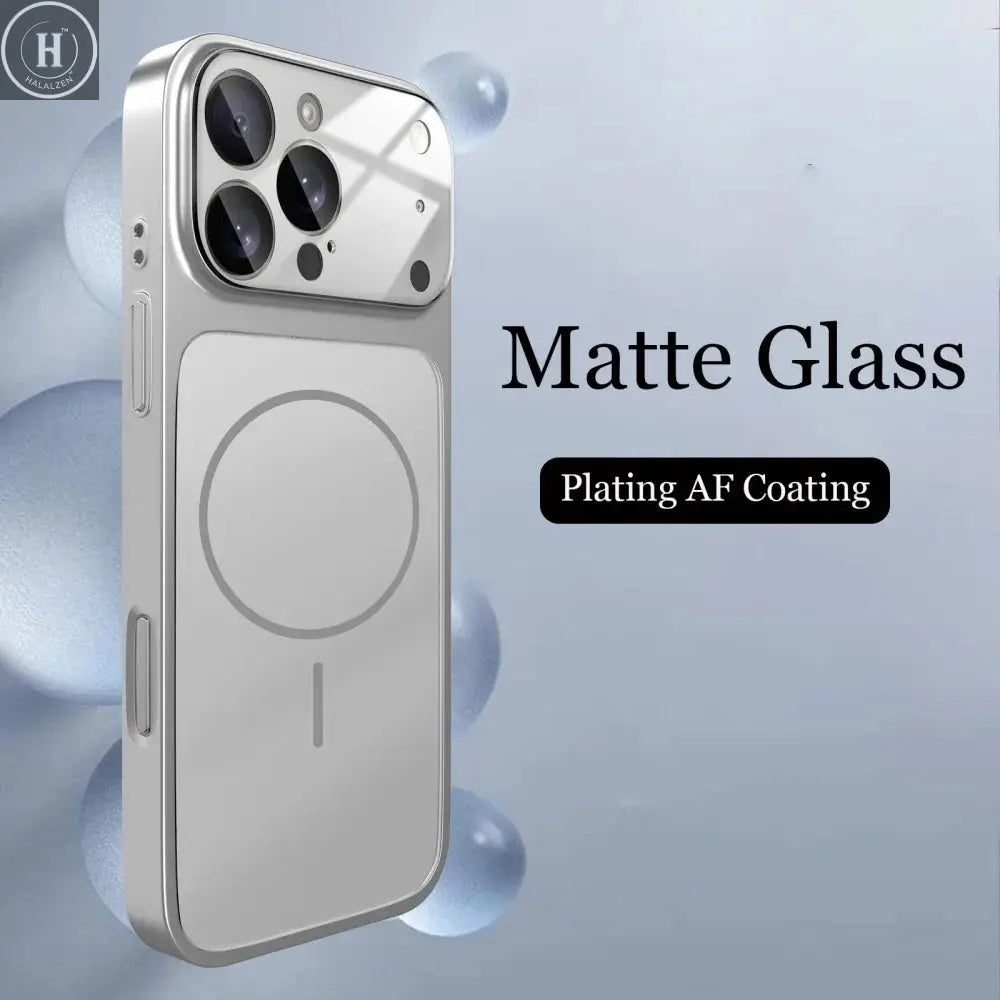 Glass Nano Matte Case For iPhone 17 Pro Max 17Air 17Pro 16 15 14 13 Pro Max Cover Magnetic Wireless Charge Armor Funda Halalzen UK