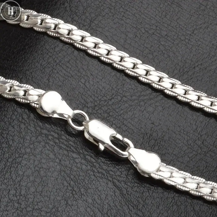20-60cm 5mm Silver Color luxury brand design noble Necklace Chain For Woman Men Fashion Wedding Engagement Jewelry HALALZEN
