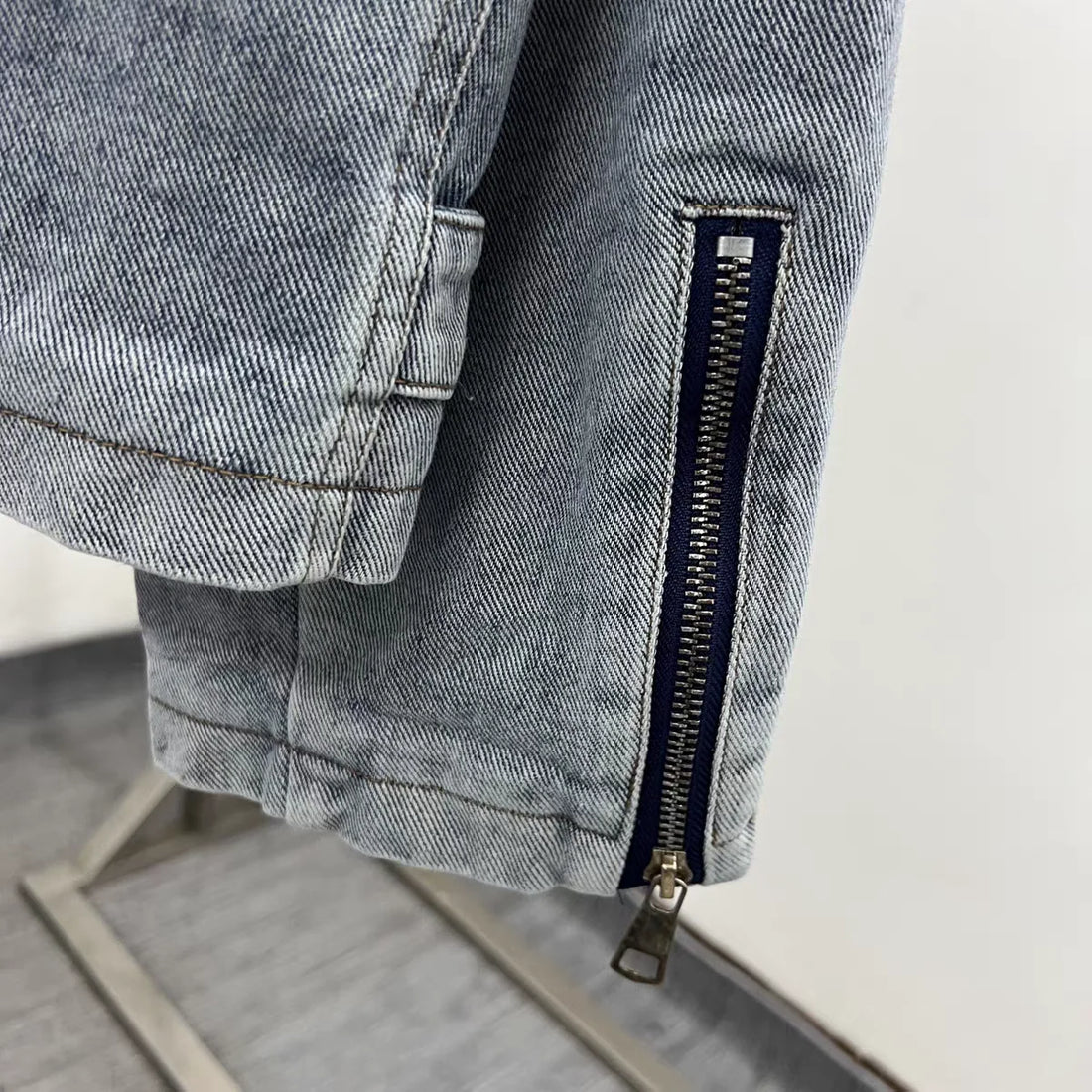 Denim denim Bone Embroidery Loose Washed Heavy Fabric Jacket Men Women High Quality Jackets Coat