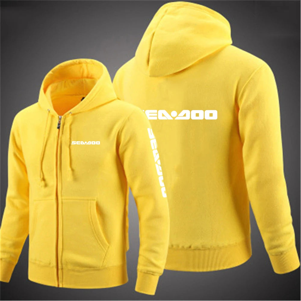 Sea Doo Seadoo Moto 2023 Men New Long Sleeves Cotton Solid Color Zipper Couples Hoodies Custom Sweatshirt Fashionable tops